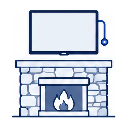 Schematic icon: TV Above a Fireplace